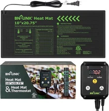 BN-LINK Seedling Heat Mat Pad 10"x20.75" & Heating Thermostat Outlet Controller