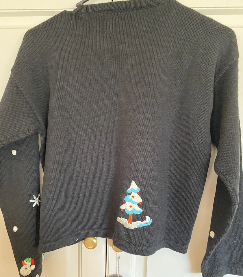 MICHAEL SIMON NIÑA NAVIDAD CÁRDIGAN SUÉTER MUÑECO DE NIEVE ~ Talla 10 Foto 4 de 4