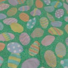 Easter Egg Cloth Woven Tablecloth Linens Multi-Color Rectangle 67" x 52" Vintage