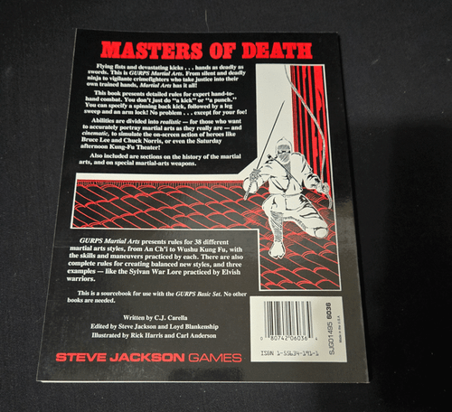 Libro complementario GURPS artes marciales RPG juegos de Steve Jackson juegos de rol - Imagen 2 de 2