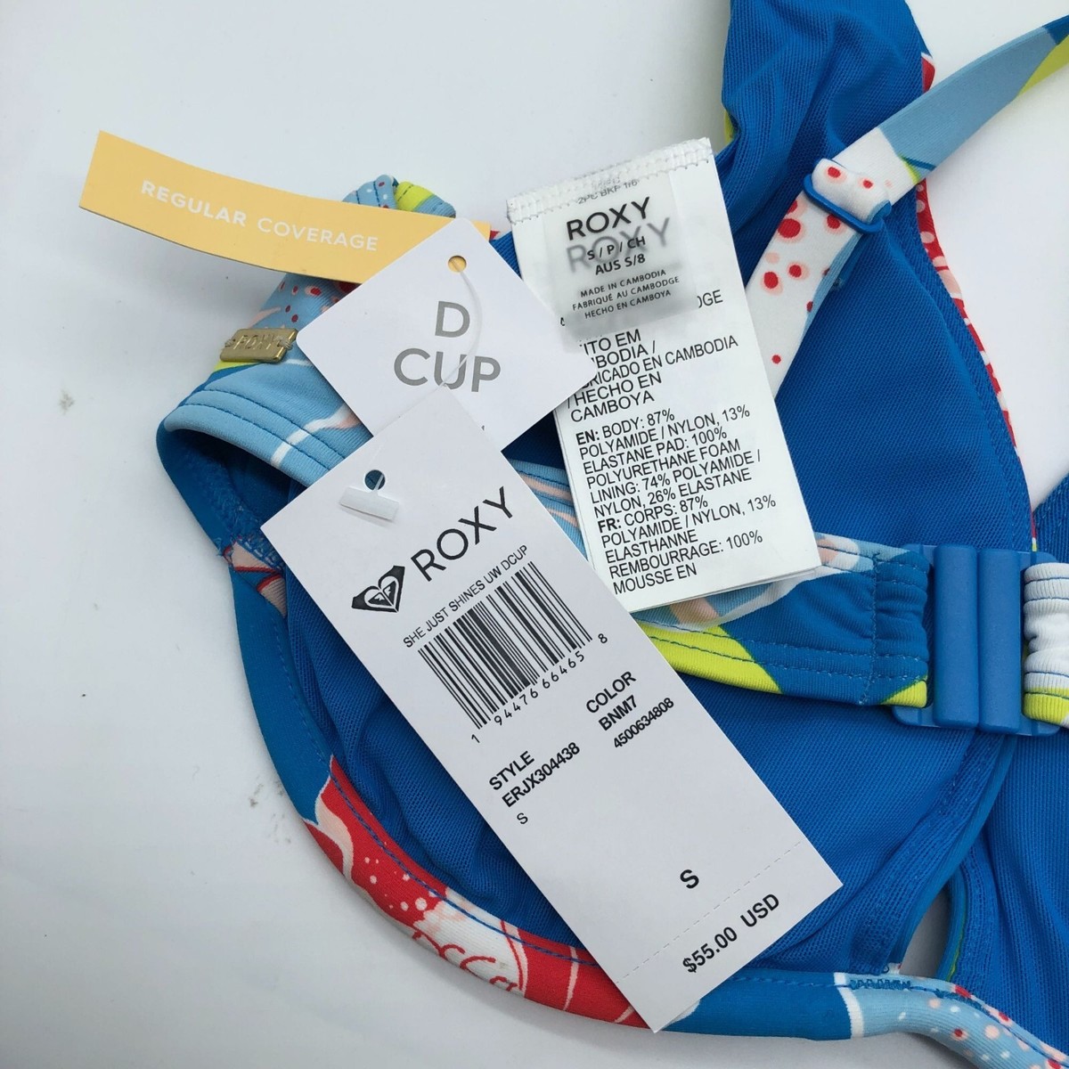 Roxy She Just Shines Separate Underwired D-Cup Bikini Top
