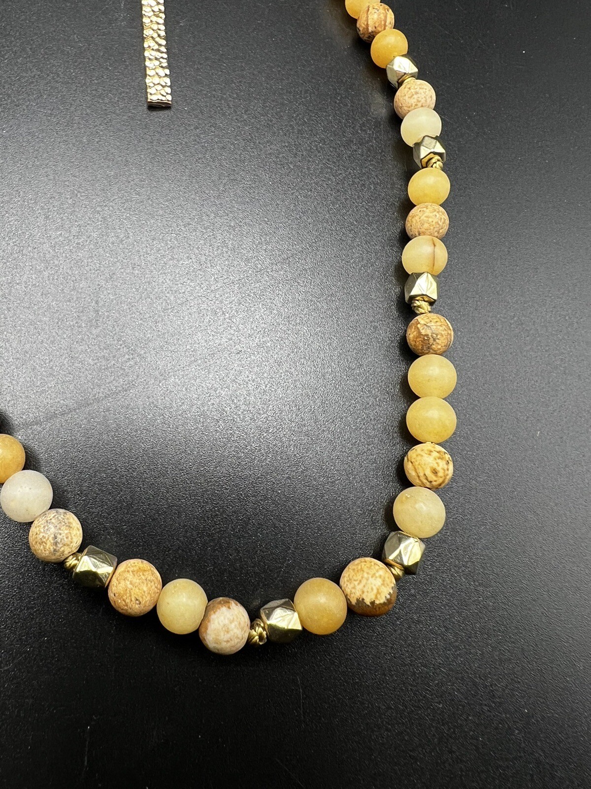 Natural Stone Gold Tone Stackable Detachable Neck… - image 9