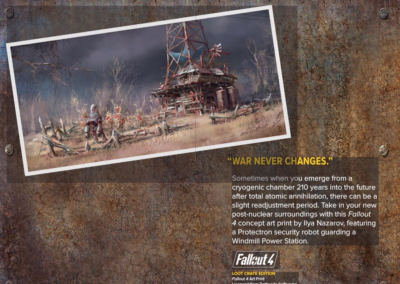 Loot Crate Exclusive Fallout 4 Art Print Poster Protect Theme Bethesda Softworks