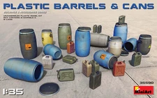 MiniArt 1/35 35590 Plastic Barrels & Cans (Buildings & Accessories)