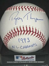 BOBBY THIGPEN  PHILADELPHIA PHILLIES  1993 NL CHAMPS  SIGNED OML BASEBALL