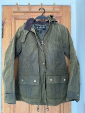 Barbour Convoy Jacket - Olive Green Waxed Cotton Coat - Women's Size Uk 10