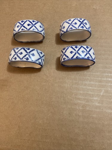 Blue & White 2”X 1” Napkin Rings (4). Pier 1: Vintage: Use w/ Blue Willow