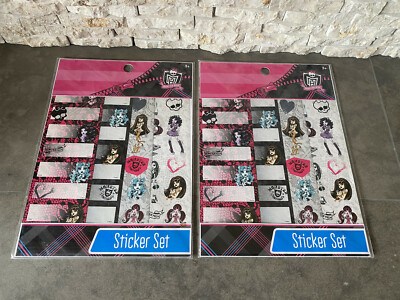 2x Monster High Sticker Set DIN A4, 4 lagig mit Namensschilder uvm. NEU und OVP!