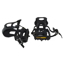 NEW! PRO+ 861 BICYCLE PEDALS WITH TOE CLIPS 9/16" IN BLACK