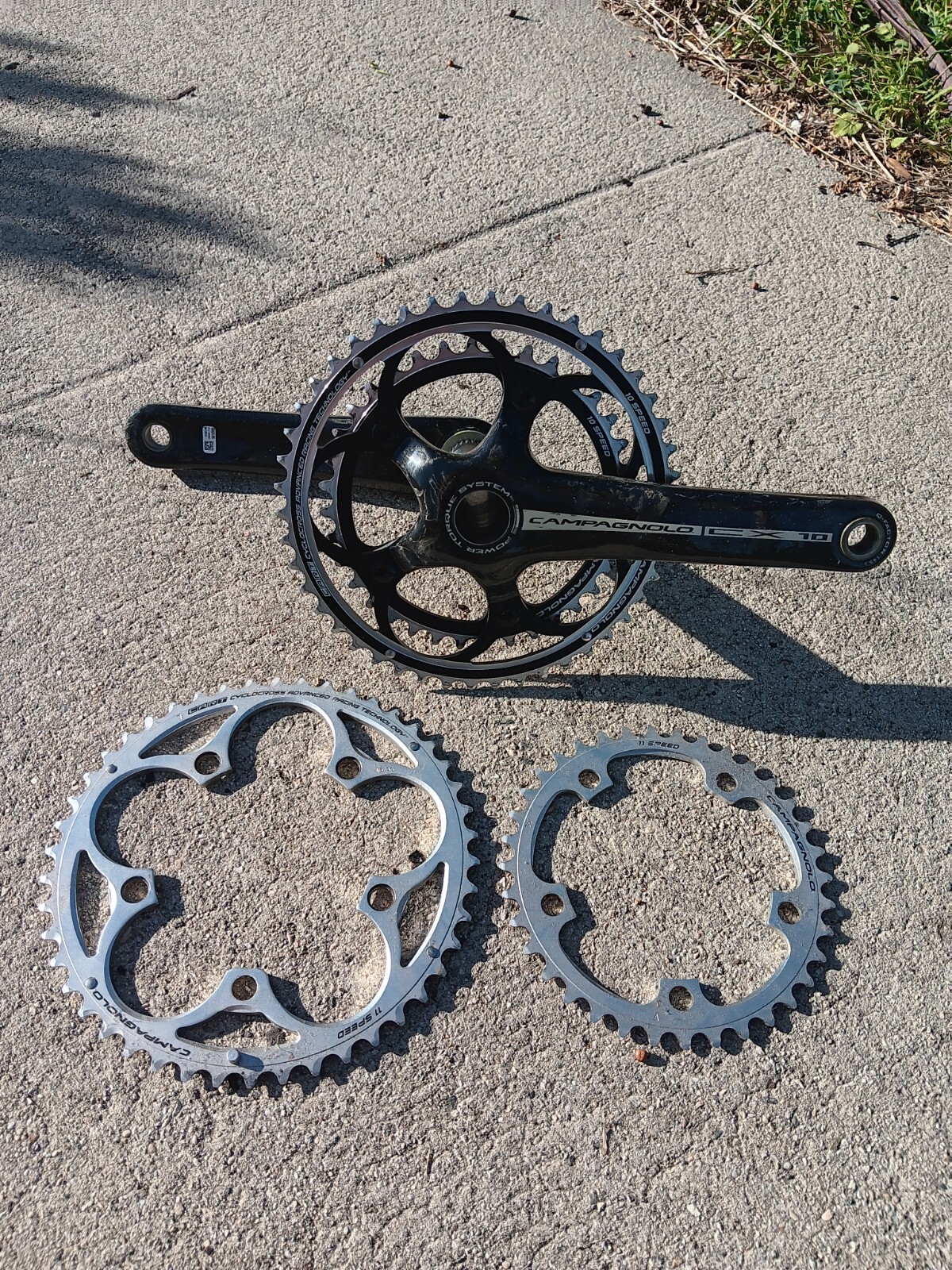 Campagnolo CX10 Crankset PT 172.5mm carbon crankset plus 11 speed chainrings