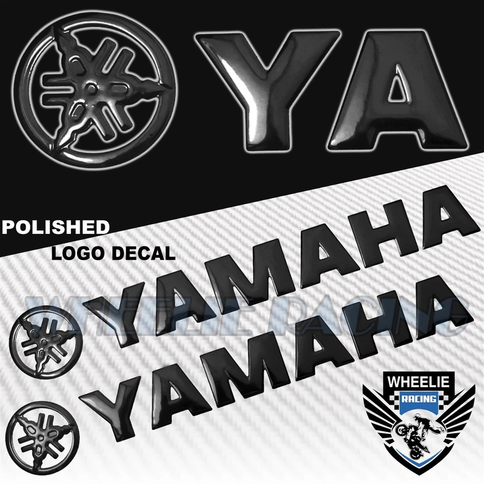 8" 3D FAIRING/GAS FUEL TANK YAMAHA LOGO EMBLEM+6" STICKER FOR YZF-R6/R6S BLACK - Image 2 of 4