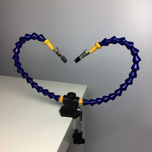Flexible Arm Two Hands Soldering Iron Holder Stand Clamp Vise Clip Help