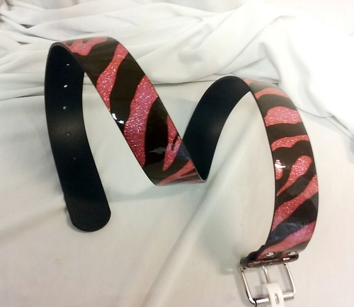 Justice Girls/ Teens Pink Zebra Print Glitter Belt Size XS S M L - Picture 6 of 7