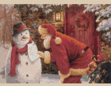 Father Christmas and Snowman Counted Cross Stitch Chart No. 4-247