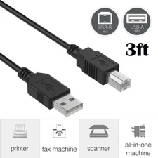 3Ft USB Cable Cord for Canon Pixma MX410 MX420 MX432 MX439 MX452 MX459 Printer