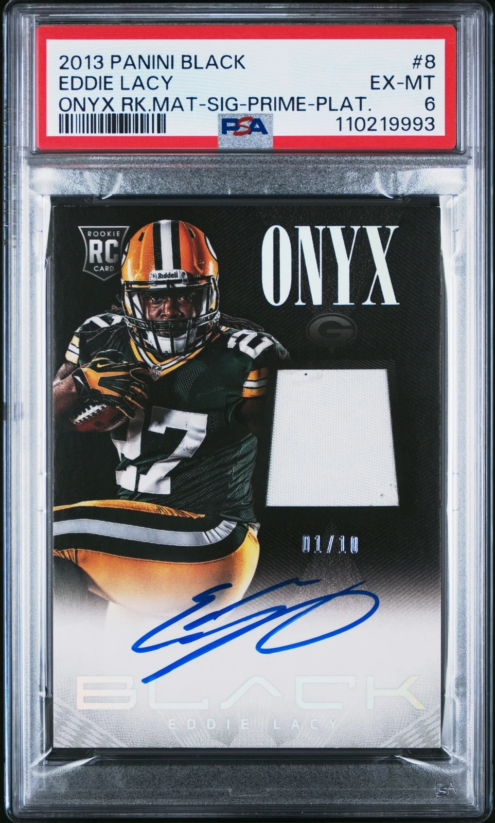 Eddie Lacy Panini Black Onyx Rookie Materials #8 Signature-Prime-Platinum