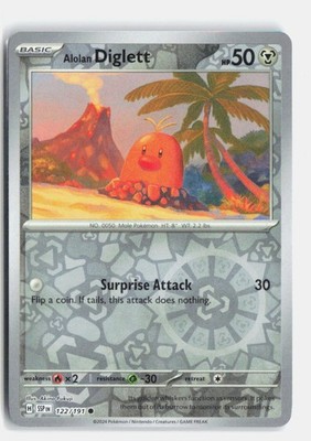 Alolan Diglett 122/191 Common Reverse Holofoil SSP NM