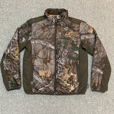 Realtree Mens Puffer Jacket Camo Thinsulate Full Zip Size Large