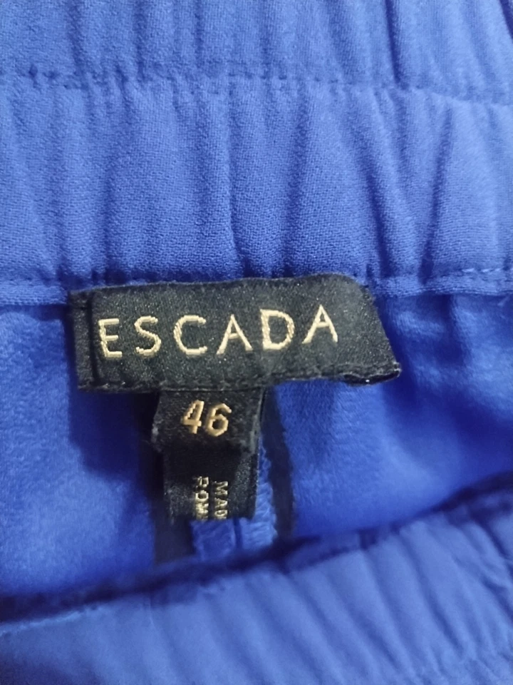 Escada Dress Pants Womens XL Royal Blue Lightweight Straight Pull-On Slacks - Image 3 of 4