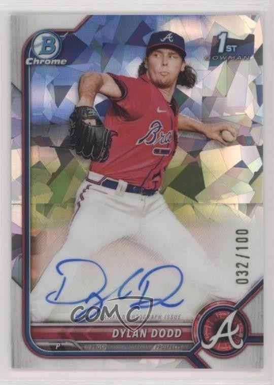 2022 Bowman Chrome Prospect Atomic Refractor 32/100 Dylan Dodd #CPA-DD Auto 0s9t