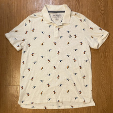 Penguin by Munsingwear Polo Shirt Mens L White Bird Print 100 Organic Cotton
