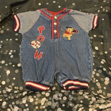 Disney Vintage Winnie The Pooh One Piece Romper Size 3-6 Months Embroidered 2006