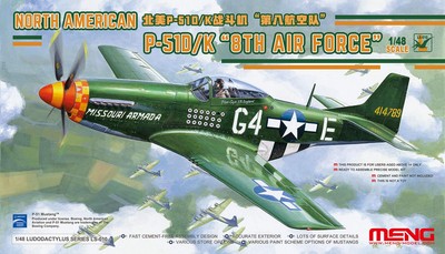 Meng Model 1/48 US Air Force North American P-51D/K 8th Air Force Plastikmodell 