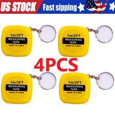 4PCS Retractable Ruler Tape Measure Mini Portable Pull Ruler Keychain 1m/3ft