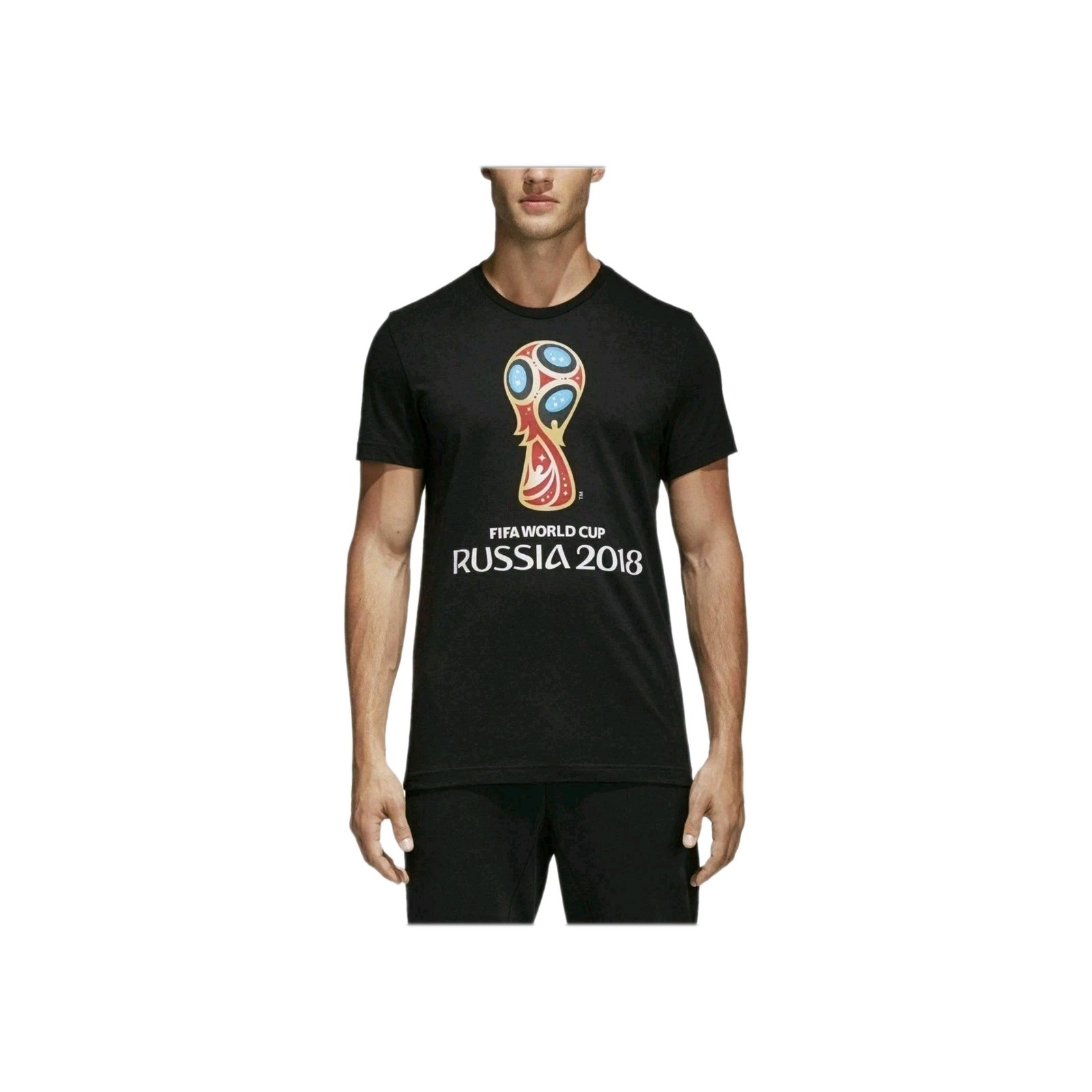 Adidad FIFA World Cup Russia 2018 T Shirt Sz M Football Soccer Mens Black C24
