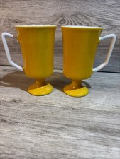 Set of 2 Vintage 1970s Retro Pedestal Footed ...