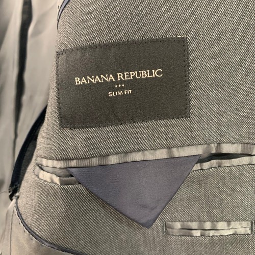 Banana Republic Size 40R 2-Piece Suit w/ Blazer Jacket Gray Slim Fit - Picture 13 of 16