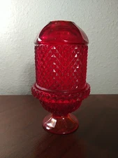 Viking Glass Ruby Red Glass Fairy Lamp
