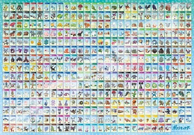 ENSKY Pok?mon Galar Pok?dex No. 001-No. 400, 51 x 73.5 cm, 500-Piece Jigsaw Puzz