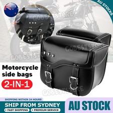 2PCS PU Leather Motorcycle Side Saddle Bag Universal Saddlebag Luggage Panier