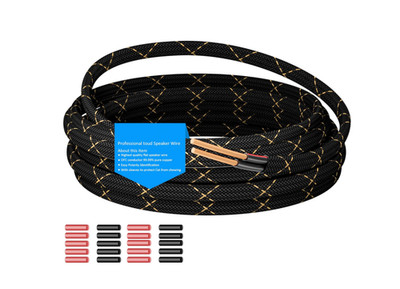 Cable altavoz 14/2 AWG 25 Feet OFC enterrable trenzado nylon para audio auto hog