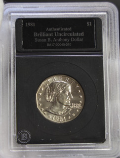 1981 D US SBA Dollar $1 in Black Slab