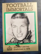 Johnny Unitas signed 1985 Football Immortals card #120 of this NFL HOF legend