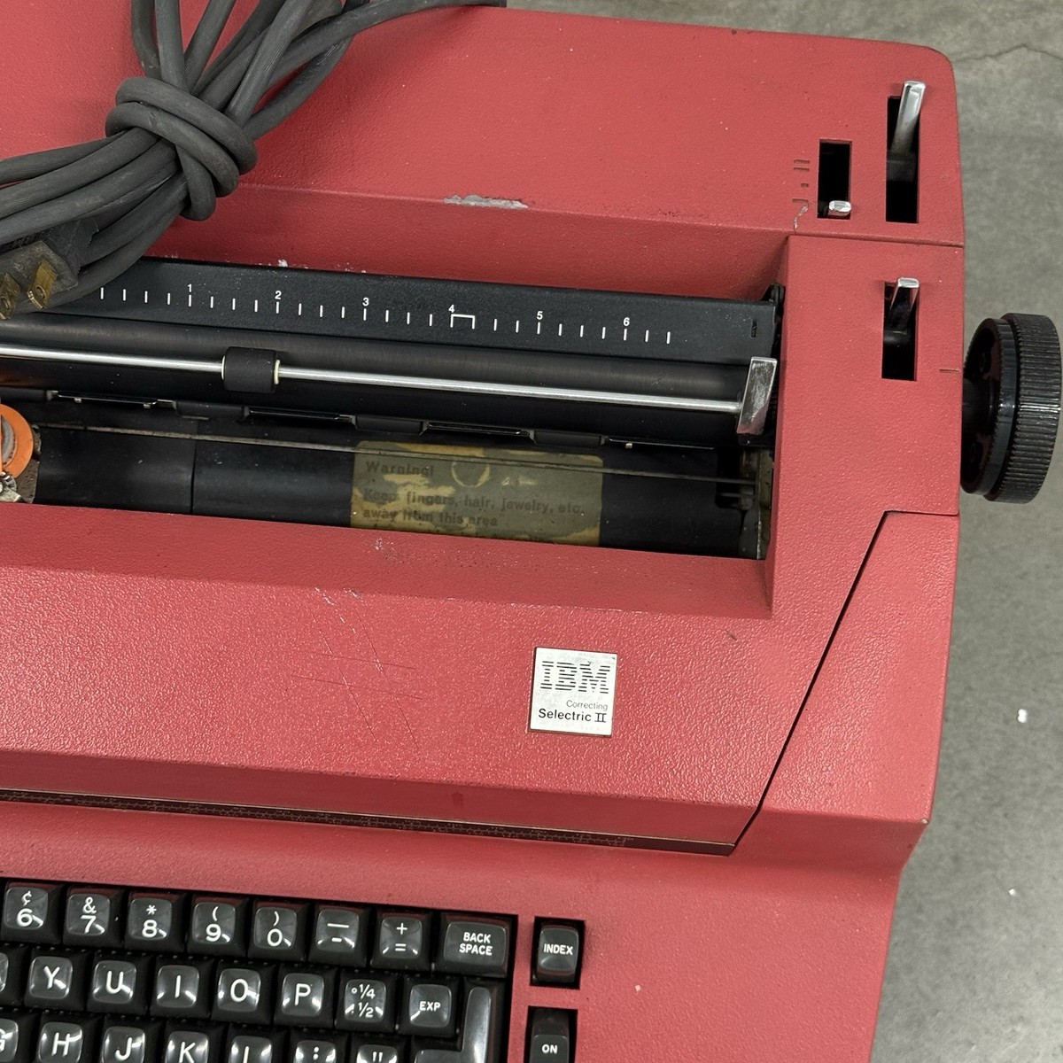 VINTAGE IBM SELECTRIC II Red Correcting Typewriter Powers On Sold