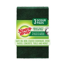 Scotch-Brite 22310CT 3.8" x 6" Heavy-Duty Scour Pad - Green (10/CT) New