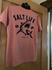 Salt Life Boy  s Short Sleeve Shark Graphic SLX Drifit Shirt NWT Size M