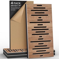 ArtVivid 4 Pack Acoustic 24 12 1.78" Waveform-Line , Traditional Walnut Grain
