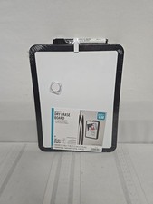 Pen Gear Magnetic Dry Erase Board Plastic Black Frame 8.5" x 11" With Marker