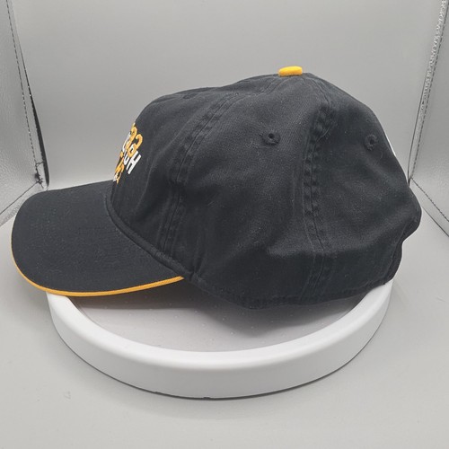 Pittsburgh Steelers Hat Cap Adjustable Strap NFL Spellout Black - Picture 3 of 10