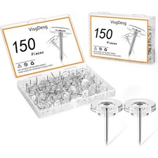 Clear Push Pins Tacks, Flat Head Thumb Tacks for Bulletin Board, Maps, Posters,