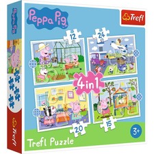 Trefl 4 in 1 12, 15, 20, 24 Piece Puzzle - Peppa Pig's Holiday Recollection Ji