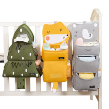 Nursery Hanging Organizer Set 3   Fox Bear Tree  Crib/Wall Diaper Storage