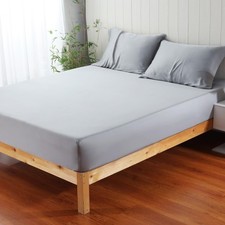 100 Viscose Derived from Bamboo Fitted Sheet with 16" Deep Pocket, Hotel Lux...