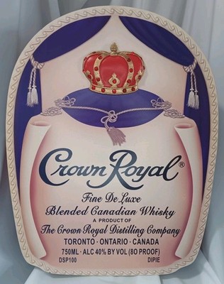 Crown Royal Whiskey Vintage Wood Advertising 3D Wall Bar Sign Jeweled 18 x 14 