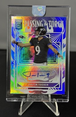 2021 Donruss Elite - Justin Tucker Passing the Torch Auto /75 #ptt-jt Ravens