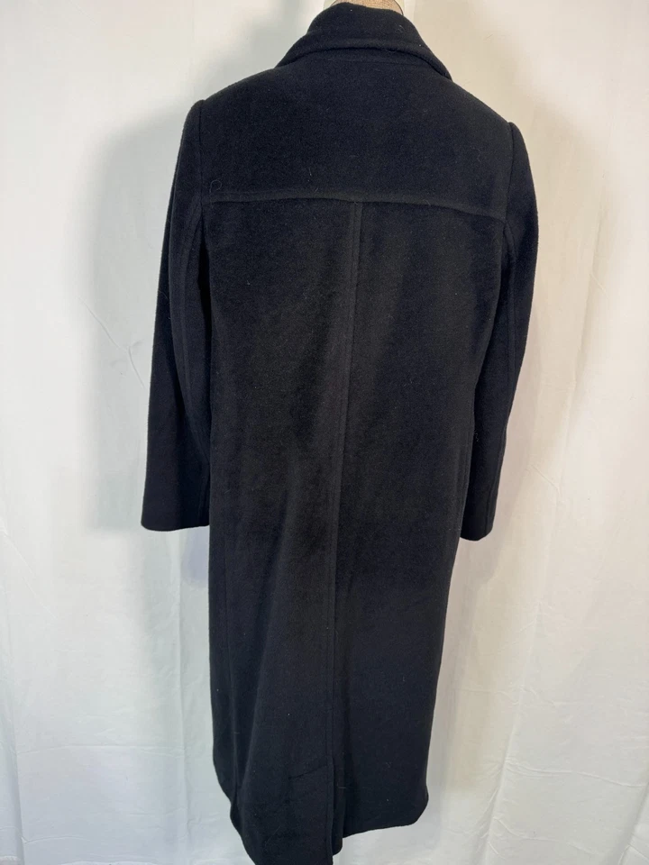 Abrigo largo vintage LL Bean negro mezcla de lana suave chaqueta talla M pequeño Foto 2 de 4